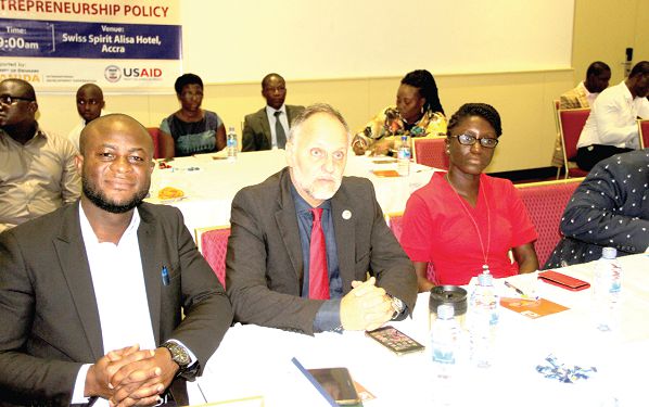 Dr Ibrahim Mohammed Awal (right), Minister of Business Development, addressing participants in the ceremony. Pictures: EDNA ADU-SERWAA