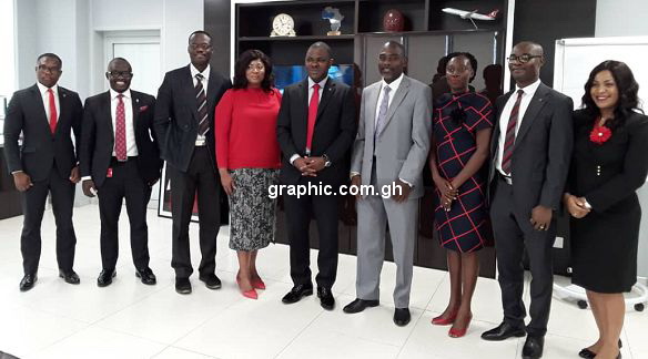 Officials from the Ghana Institute of Journalism in a group photo with some management members of the Zenith Bank Ghana Limited after their engagement 