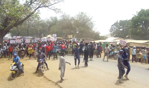 The group during the demonstration