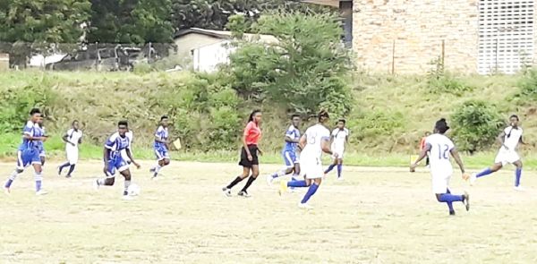 A scene from the Police versus Samaria Ladies match played at the ATTC Park yesterday