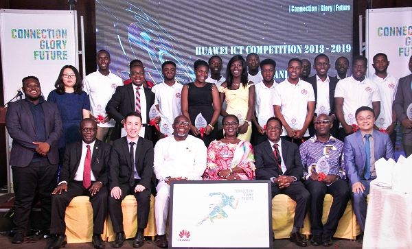 The award winners with invited dignitaries after the ceremony. Picture: BENEDICT OBUOBI