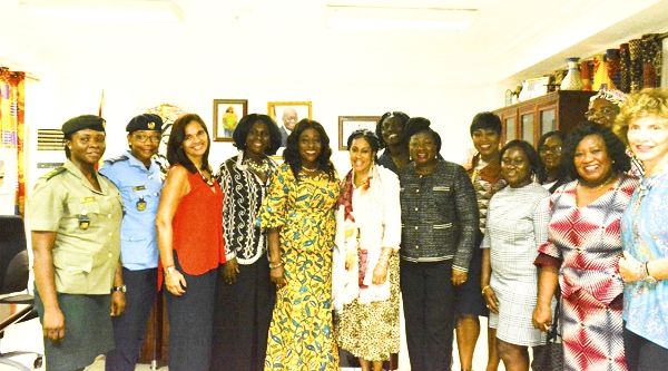 Mrs Catherine Afeku (arrowed) with members of the planning committee after its inauguration