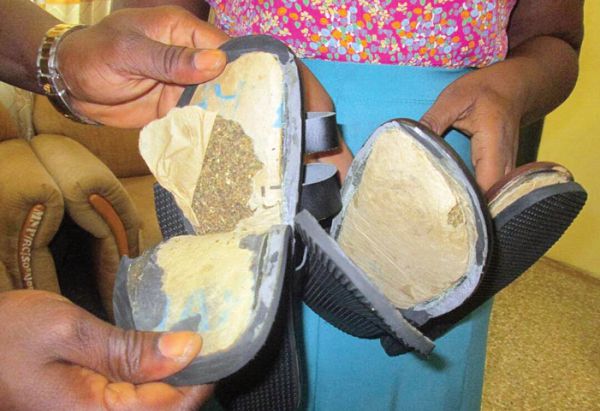  Wee concealed in sandals