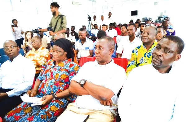 Some participants seated at the public hearing organised by the Environmental Protection Agency on the project.