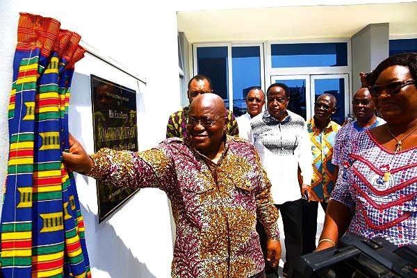  President Nana Addo Dankwa Akufo-Addo unveiling the plaque to inaugurate the refurbished GNAT Hall in Accra. Picture: SAMUEL TEI ADANO