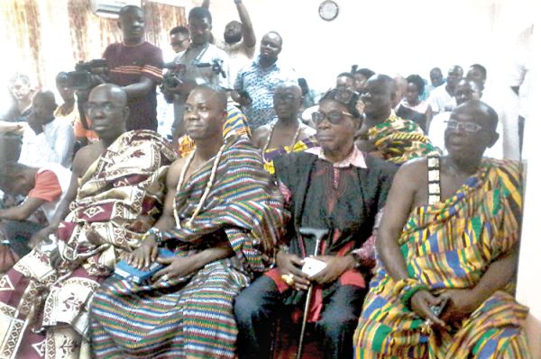 Some of the chiefs at the meeting with Mr Joe Ghartey