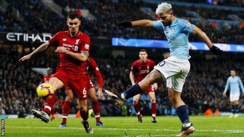 Aguero has scored in all seven of his Premier League appearances for Manchester City against Liverpool at Etihad Stadium