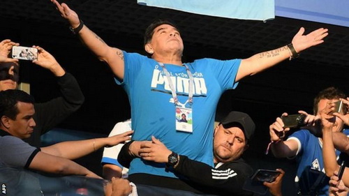 Diego Maradona was present at all of Argentina's 2018 World Cup games