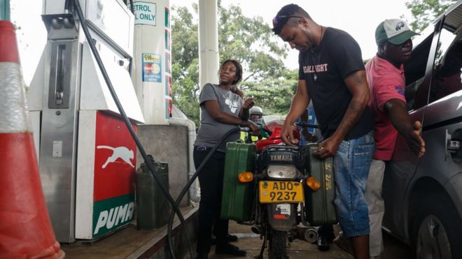 Motorists have had to queue for hours to get fuel