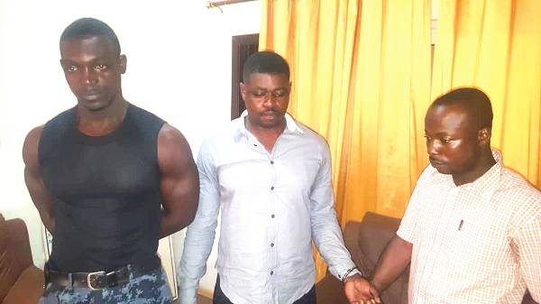 From left: Lance Corporal Nathaniel Akomea, Francis Amoako and Richard Boateng