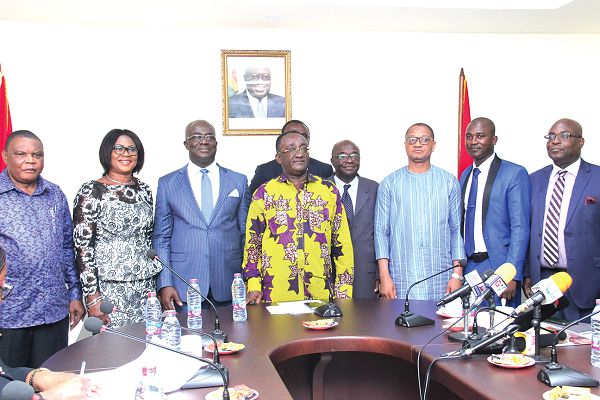 Board members of the Cocoa Processing Company with Dr Owusu Afriyie Akoto, Minister of Food and Agriculture after the board’s inauguration. Picture: BENEDICT OBUOBI
