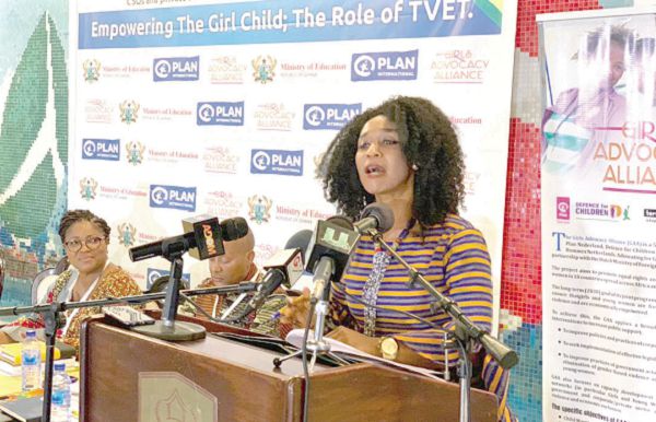 Mrs Barbara Asher Ayisi (inset) addressing the participants