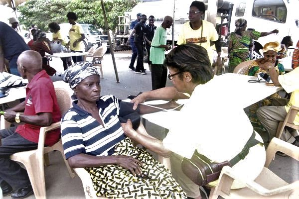 Some residents of Juaben being screened for various ailments  