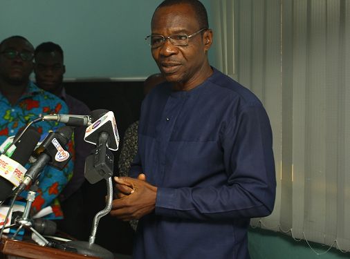 Mr Affail Monney, GJA President, speaking at the press conference. Picture: NII MARTEY M. BOTCHWAY