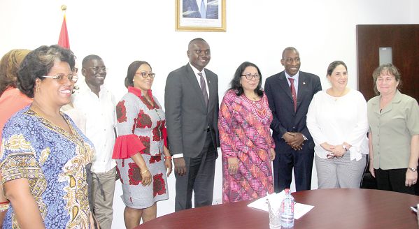 Mr Charles Owiredu (5th right), the Deputy Minister of Foreign Affairs and Regional Integration, with the delegation from the Republic of Cuba after the meeting. Picture: EDNA ADU-SERWAA