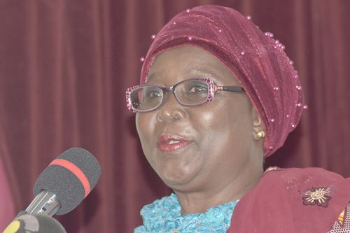   Hajia Alima Mahama, addressing the participants at the workshop.
