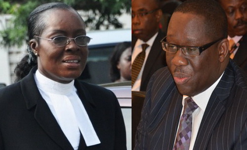 Attorney-General and Minister of Justice, Gloria Akuffo, and former SSNIT D-G, Ernest Thompson