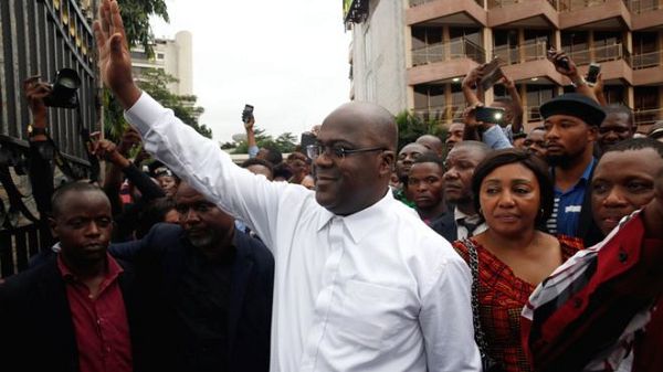 Félix Tshisekedi, pictured earlier this month, leads DR Congo's largest opposition party which was founded by his late father in 1982 