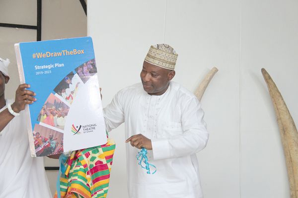 Dr Ziblim Iddi, Deputy Minister of Tourism, Culture and Creative Arts, launching the strategic plan (2019-2023 ) of the National Theatre in Accra.  Picture: BENEDICT OBUOBI