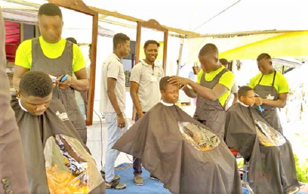  Some of the barbers displaying their skills at the function 