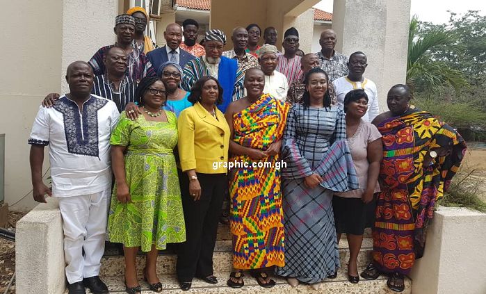 Members of the Council of State in a group photo with some management staff of NPC