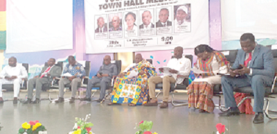 Mr Kojo Oppong Nkrumah (3rd right) with some dignitaries at the meeting