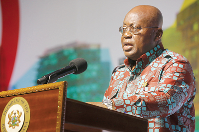 President Nana Addo Dankwa Akufo-Addo speaking at the Diasporan Summit in Accra
