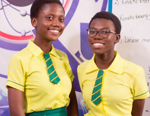 Dionne-Marie Daku-Mante and Vera Sena Awuttey of the Wesley Girls High School