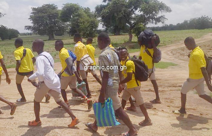 Some of the students on their way home