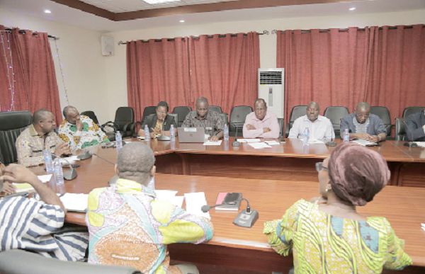  Ms Yanira M. Ntupanyama (3rd left) making a presentation at the meeting. Picture: EMMANUEL ASAMOAH ADDAI