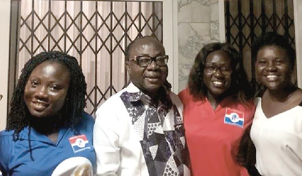 Mr Freddie Blay with some members of the Loyal Ladies