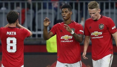 Rashford was lively for Man Utd, scoring one of their four goals in Perth