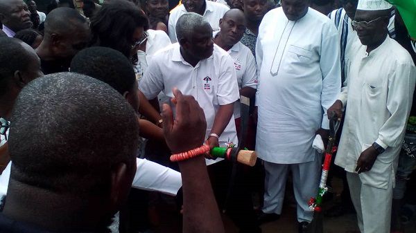 Bernard Ayeku together with  Benita Sena Okity-Duah and the Deputy NDC election Director, Daniel Amatey