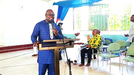  Mr Elliot Edem Agbenorwu (inset) addressing the meeting