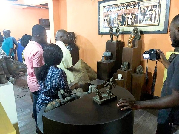  Mr Kwaw Paintsil Ansah (arrowed) taking the media round the facility