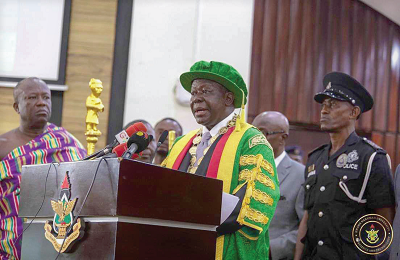 The Asantehene, Otumfuo Osei Tutu II, addressing the congregation