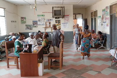 Patients being attended to at the health centre