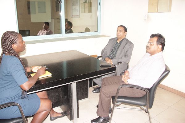 Dr Sabnivise Gopinath (2nd right), Group Director, VPS Healthcare, Dubai & India, explaining a point to Ms. Mandarin Dzorgbenyo (left), a reporter with the Daily Graphic, during the interview. Picture: EDNA ADU-SERWAA