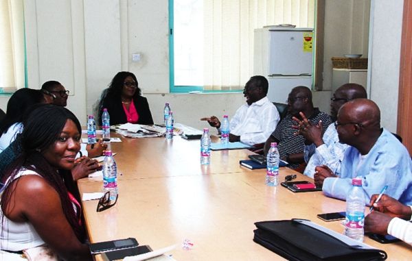  Mrs Mavis Kitcher, (head of table) Director News, Graphic Communications Group Limited (GCGL) leading the discussions between the Graphic team and the delegation from the Daasebre Development Advisory Board of Kwahuman. Picture: Benedict Obuobi