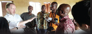 Mr Philip Smith, the Country Director of the United Kingdom Department for International Development (DFID), speaking to some journalists after inspecting some DFID- funded projects in the Northern Region 