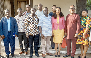 Mrs Jean Mensa (3rd right) and Rev. Yaw Frimpong (middle) with some officals of GPCC and EC