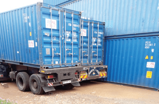 Two of the five containers intercepted while being diverted