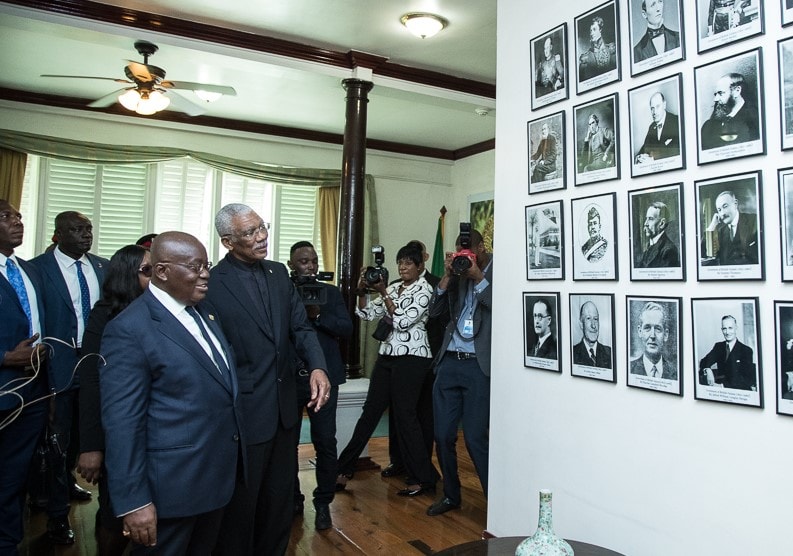 President Akufo-Addo with President Granger during a tour