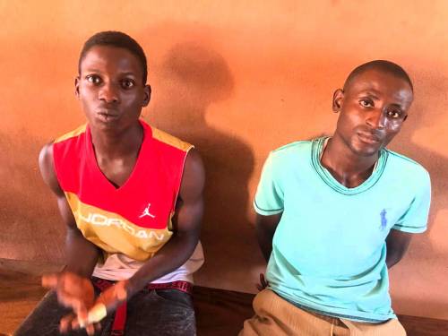 Adegoke and his accomplice, Sunday at the police custody
