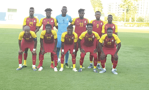 The Black Stars as they lined up against South Africa in last Saturday’s friendly