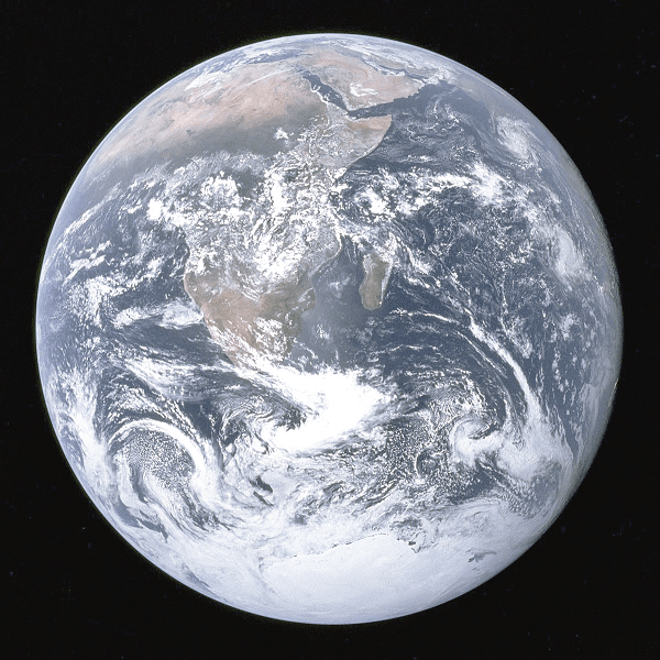 A satellite image of the earth