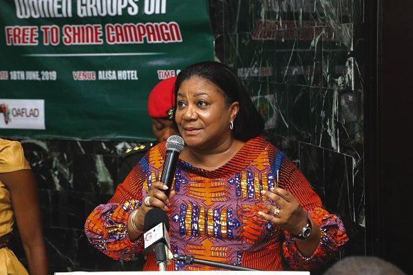 Mrs Rebecca Akufo-Addo, the First Lady addressing the women groups executives