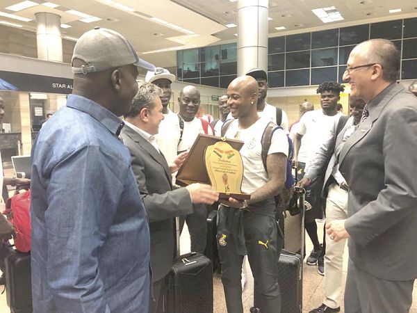 Players and officials of Ghana’s Black Stars arrived in Cairo yesterday for the 32nd Africa Cup of Nations (AFCON) which kicked off at the Cairo International Stadium last night.