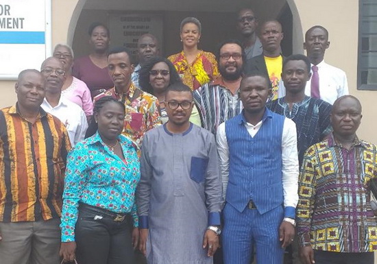 Executive Secretary of NaCCA (middle front row) with leadership of private school associations in Ghana