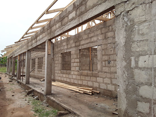 Construction works on new classroom block for Kwasi Nyarko JHS progressing